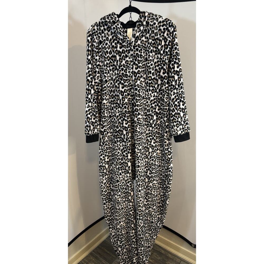 🔥SALE🔥 Women One Piece Leopard Animal Print XXL Pajama Loungewear Hood W/ Ears